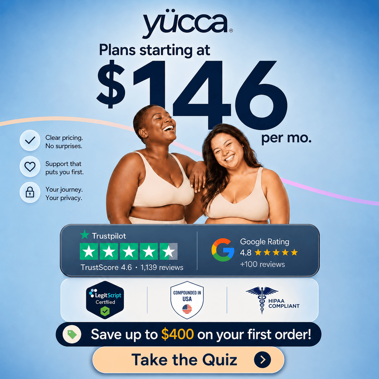Yucca online weight care offer graphic